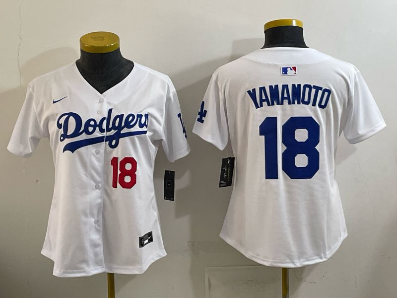 Women 2026 Nike Los Angeles Dodgers #18 Yamamoto White Game MLB Jersey 011